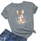thumbnail image 3 of Pantalones Cortos para las Mujeres Sexy Pascua Moda Impresión Cuello Redondo Tee, Poliéster Ligero Casual Top para Primavera Verano Diario, Blusa de Suéter, 3 of 4