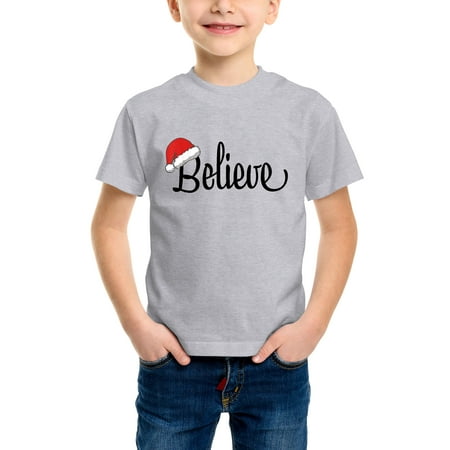 

Envmenst Boys Short Sleeve Cotton T-Shirt Christian Believe Christmas XMAS Pajama Kids Boys T-Shirt EU Size