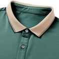 thumbnail image 4 of Mens Shirt Mens Short Sleeve Shirts Casual 3 Buttons, Placket Comfortable Casual Gray Green 3XL, 4 of 8