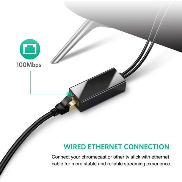Adaptateur Ethernet 1M-adaptateur Ethernet pour Fire TV Stick câble de  Conversion Micro 100M, adaptateur réseau Micro USB vers RJ45 de 3.3 pieds 
