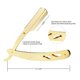 thumbnail image 3 of Stainless Steel Straight Edge Barber Shaving Razor Gold Folding Straight Razor Single Edge Replaceable Blades Shaving Tool Without Blade, 3 of 4