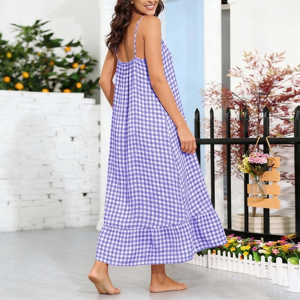 purple gingham maxi dress Pink & Purple Gingham Gili Maxi Dress | Feminine Reversible Cotton Maxi for Easter, Mother's Day & Southern Beach Vacation