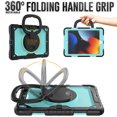 thumbnail image 3 of Case for iPad 9th 8th 7th Gen 10.2 inch 2021 2020 2019, 360 Rotating Stand Handle Pencil Holder Shoulder Strap Heavy Duty Shockproof Cover, Sky Blue PC, 3 of 7
