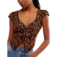 thumbnail image 2 of Women Floral Pattern Tank Tops Summer Vest Open Front Sleeveless Slim Fit Crop Going Out Tops Black S, 2 of 7