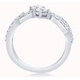 thumbnail image 2 of Butterfly Jewel 2 Ct Round Cut Moissanite Wedding Her Ring - Stamped 14K White Gold Plated Weeding Anniversary Ring - Bypass Engagement Ring for Women's - Proposal Delicate Ring for Women's, 2 of 3
