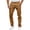 Khaki, variant on Men's Casual Straight Leg Trousers with Button Fly in Solid Color