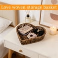 thumbnail image 4 of Heart-Shaped Woven Storage Basket for Stylish Decorative Home Organization and Versatile Desktop Storage Nursery Decor Aesthetic Handmade Gift Bin 8 Inch, 4 of 5