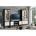 thumbnail image 2 of 18" X 39" X 78" Walnut White Wood Curio Cabinet, 2 of 6