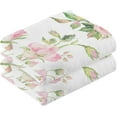 thumbnail image 2 of Dreamtimes Pink Rose Flower Floral Cotton Towels Set 2 Pcs Absorbent Hand Towel Face Towels Kitchen Towels Bath Towels for Bathroom Laundry Room Kitchen 16 x 28 Inches, 2 of 7