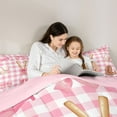 thumbnail image 4 of Feelyou Pink Bowknot Plaid Comforter Set 7pcs, Baseball Sports Lover King Bedding Sets, 4 of 8