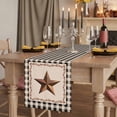 thumbnail image 2 of Table Runners 70 Inches Long Dress Scarves, Western Texas Star Retro Farmhouse Coffee/Dining/Kitchen Table Decor, Holiday Table Runner, Rustic Vintage Berry Black Beige Plaid 13x70 Inch, 2 of 9