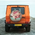 thumbnail image 4 of Haiem Spare Tire Cover , Wheel Cover with Vintage Typewriter Floral printed, Camper Spare Tire Cover Fit for Jeep Wrangler Rv SUV Truck Travel Trailer-17 inch, 4 of 8