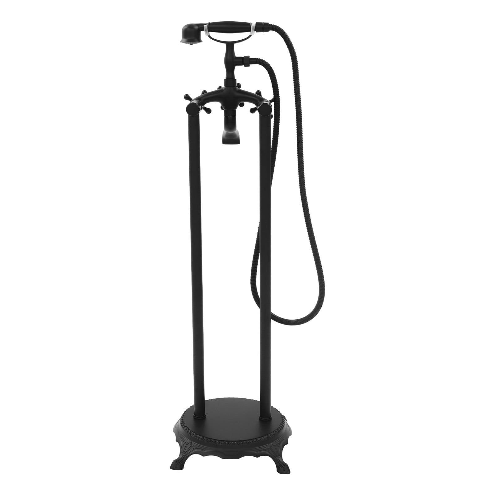 ToppiJoy Freestanding Bathtub Faucet, Tub Filler with Handheld Shower (Black)