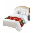 thumbnail image 2 of Xipuska Merry Christmas Bed Runners for Queen Size Bed, Decorative Bed Throws for Foot of Bed, Xmas Tree Balls Pine Needles Bells Bed Runner Sofa Throw Bedding Scarf Protector Slipcover for Bedroom, 2 of 6
