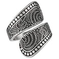 thumbnail image 2 of Bohemian Spoon Ring Womens Silver Stainless Steel Hippie Boho Band, 2 of 3