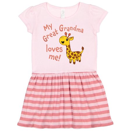 

Inktastic My Great Grandma Loves me- cute giraffe Gift Toddler Girl Dress