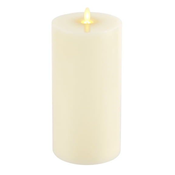 Ashland LED Pillar Candle – Oscillating Moving Flame with Timer - Ivory - 4" x 8" - 1 Pack
