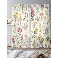 thumbnail image 4 of Wildflowers Semi Sheer Curtains 84 Inch Length 2 Panels Set, Blossoming Botanical Prints Garden Floral Sheer Kitchen Curtain Privacy Voile Window Curtain for Living Room Bedroom Rod Pocket Drapes, 4 of 7