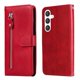 thumbnail image 1 of Estuche de Cuero PU con Cierre para Samsung Galaxy S25 , Funda Protectora con Billetera y Correa, 1 of 6