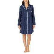 Carole Hochman Midnight Notch Collar Sleepshirt With Pocket MEDIUM