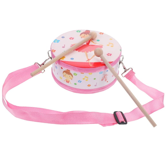Tambor de juguete infantil de dibujos animados, tambor de madera para niños, juguete musical educativo para bebés