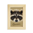 thumbnail image 1 of Pequeño travieso de Brown Raccoon animal Escritorio de madera Arte Pintura 5x7 pulgadas marco de foto foto, 1 of 4