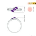 thumbnail image 5 of ANGARA Natural Oval Amethyst Three Stone Bypass Ring with Diamonds in 14K White Gold for Women (Size-4x3mm) | February Birthstone, Anniversary, Jewelry Gift for Women | Natural Amethyst Ring, 5 of 9