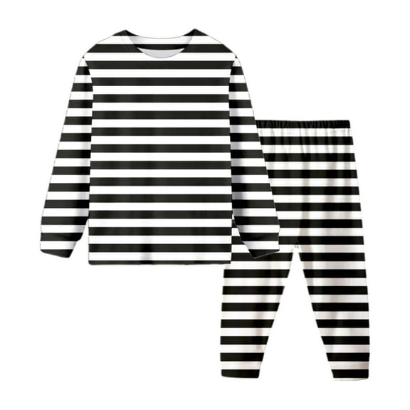Kid Girl Pajamas Set Streak Crewneck Pullover Top Toddler Girl Sleepwear Summer Toddler Boys Pajamas 3T