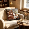 thumbnail image 4 of Halloween Ghost Reading Book Throw Pillow Cover, Spooky Library Bookshelf Skull Candlestick Decorative Pillowcase, Retro Halloween Cushion Cover, 4 of 6