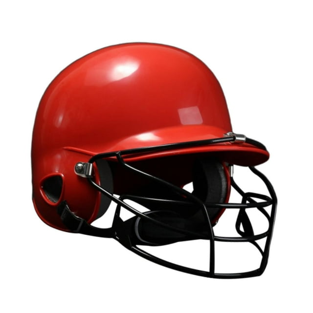 ZheElen Casque de Baseball pour Frapper avec Masque Facial Sports Rouge Casque de Softball Équipement de Protection Rouge 31x21x21 cm