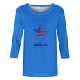 thumbnail image 4 of Fiudx Ropa de Mujer Blusa Holgada con Estampado Del Día de La Independencia, Manga Tres Cuartos, Cuello Redondo, Informal, para Mujer, 4 of 4