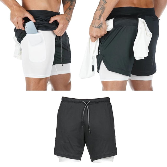Pantalones cortos de fitness para Hombre Baoblaze multicolor XL negro