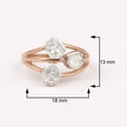 thumbnail image 5 of 0.50 CTW Natural Diamond Polki Three Stone Multi Band Women Valentines Day Gifts Ring 925 Sterling Silver 14K Rose Gold Plated, 5 of 5
