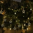 thumbnail image 6 of LINLIN Solar Star Curtain Lights,Waterproof 138LED Twinkle Star Icicle Window Curtain Solar Window Fairy Lights 8 Modes Icicle String Lights for Christmas Wedding Party Home Decorations, 6 of 9
