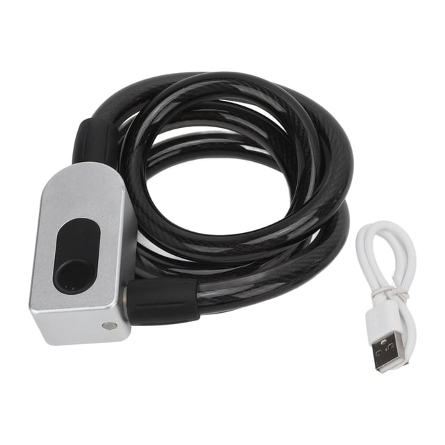 Cerradura Sin Llave, Candado De Bicicleta De Huella Dactilar De Alambre De Acero Inoxidable A Prueba De Herrumbre IP67 A Prueba De Agua Para Motocicleta Eléctrica