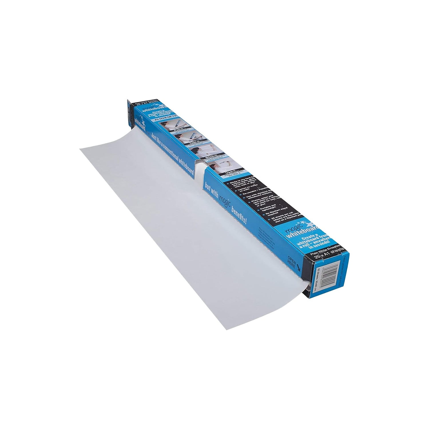 Magic Whiteboard MEGA Size 10 Sheet Roll WHITE (3 x 4 Ft.) Portable  Dry-Erase Surface (MW1130)