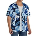 thumbnail image 4 of Xecao offers the Evil Eye for Men's Casual Short-sleeved Shirt, a button-up collared shirt with a pocket, perfect for beach vacations and yacht travel in the XX-Large size., 4 of 7