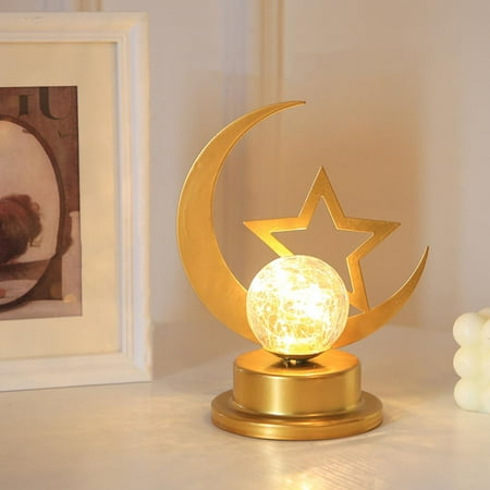 

Frusde Ramadan Eid Mubarak Moon Lamp LED Desk Night Light Ramadan Table Decorations for Home Gift-C