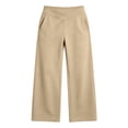 thumbnail image 4 of Ovbmpzd Beige Pants Yoga Wide-Leg High Wasited Active Loose Leggings Tummy Control Casual Leggings With Pockets,S, 4 of 6