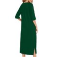 thumbnail image 2 of Soft Cotton Long Sleeve Sleepshirts New Women Robes Zipper Front Short Sleeve Full Length Housecoat Loose Loungewear Pajamas with Pockets Greeny L, 2 of 6