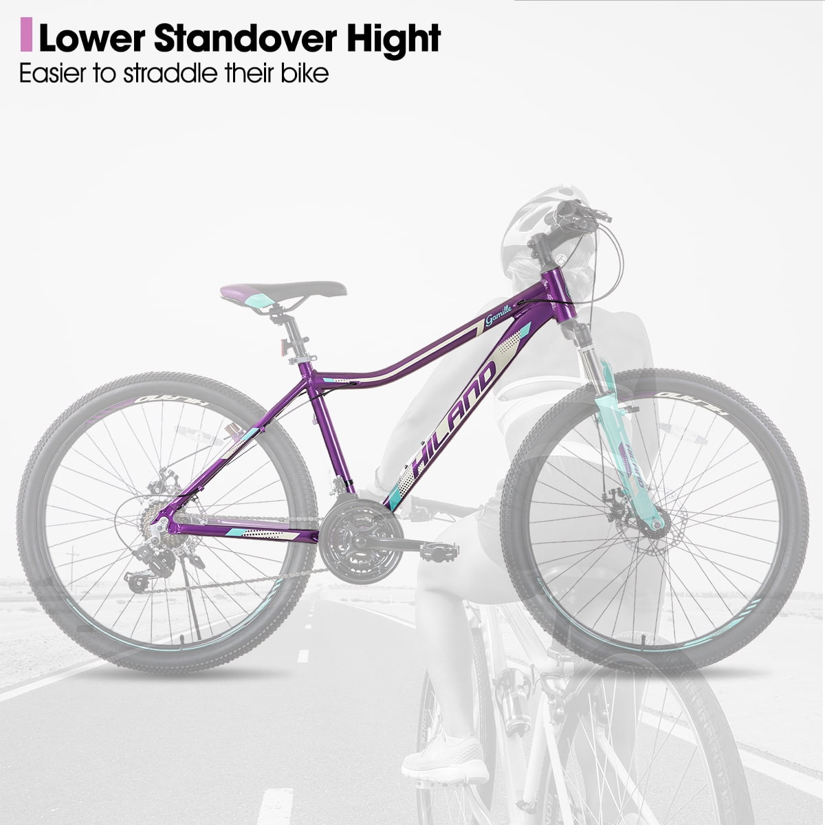Hiland Mountain Bike for Woman, Shimano 21 Speed 26 inch Wheels Mountain Bicycle, Purple