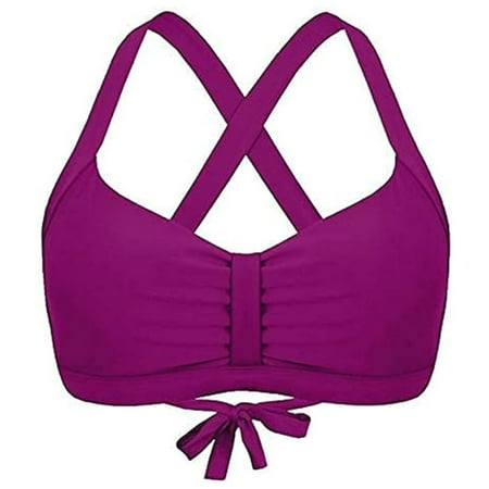 Celivon Womens Sexy Push Up Sexy Solid Color Bikini Swimsuit Top Beach Vacation Wear