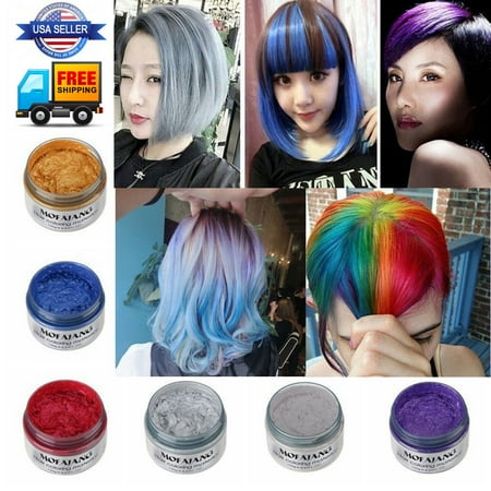 Unisex DIY Hair Color Wax Mud Dye Cream Temporary Modeling 7 Colors mofajang (Best Diy Red Hair Dye)