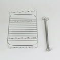 thumbnail image 3 of 1PC Steam Rack, 1PC Barbecue Rack, 4PCS Barbecue Skewers 2PCS Kitchen Utensils Double Pot Double Basket Air Fryer Accessories And Grill 2 Set Silver, 3 of 8