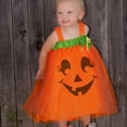thumbnail image 6 of EnJoCho Toddler Kids Baby Girls Sleeveless Cute Halloween Pumpkins Prints Mesh Tulle Princess Dress Outfits Trendy Holiday Party Performance Clothes Fall Birthday Gift Dresses for Child Girls, 6 of 9