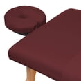 thumbnail image 3 of Saloniture 3-Piece Flannel Massage Table Sheet Set - Soft Cotton Facial Bed Cover - Includes Flat and Fitted Sheets with Face Cradle Cover - Burgundy, 3 of 8