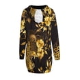 thumbnail image 4 of Leopard Print Dresses for Women Fashion Hoodie Dress Casual Long Sleeve Loose Dress with Pockets, 4 of 7