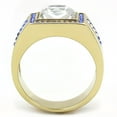 thumbnail image 3 of Mens Ring Gold Purple Accents Stainless Steel Ring with Top Grade Crystal in Clear, 3 of 7