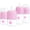 Pink, variant on PopYum Blue Formula Making Baby Bottle Starter Set, 4-Pack, 2x 5oz Bottles with #1 Slow Flow Nipples + 2x 9oz Bottles with #2 Medium Flow Nipples, Mixing, Dispenser