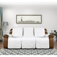 thumbnail image 2 of Easy-Going Recliner Sofa Cover, Reversible Couch Cover for 3 Seat Recliner, Split Sofa Cover for Each Seat, Furniture Protector with Elastic Straps for Kids, Dogs, Pets(3 Seater, White/White), 2 of 7